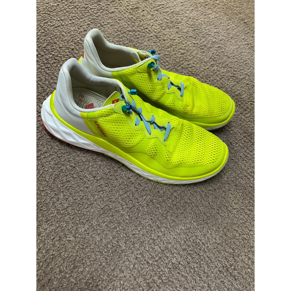 Sperry 7 SEAS 3-Eye Mens Neon Yellow White Mesh Boat Shoes Sneakers STS22631